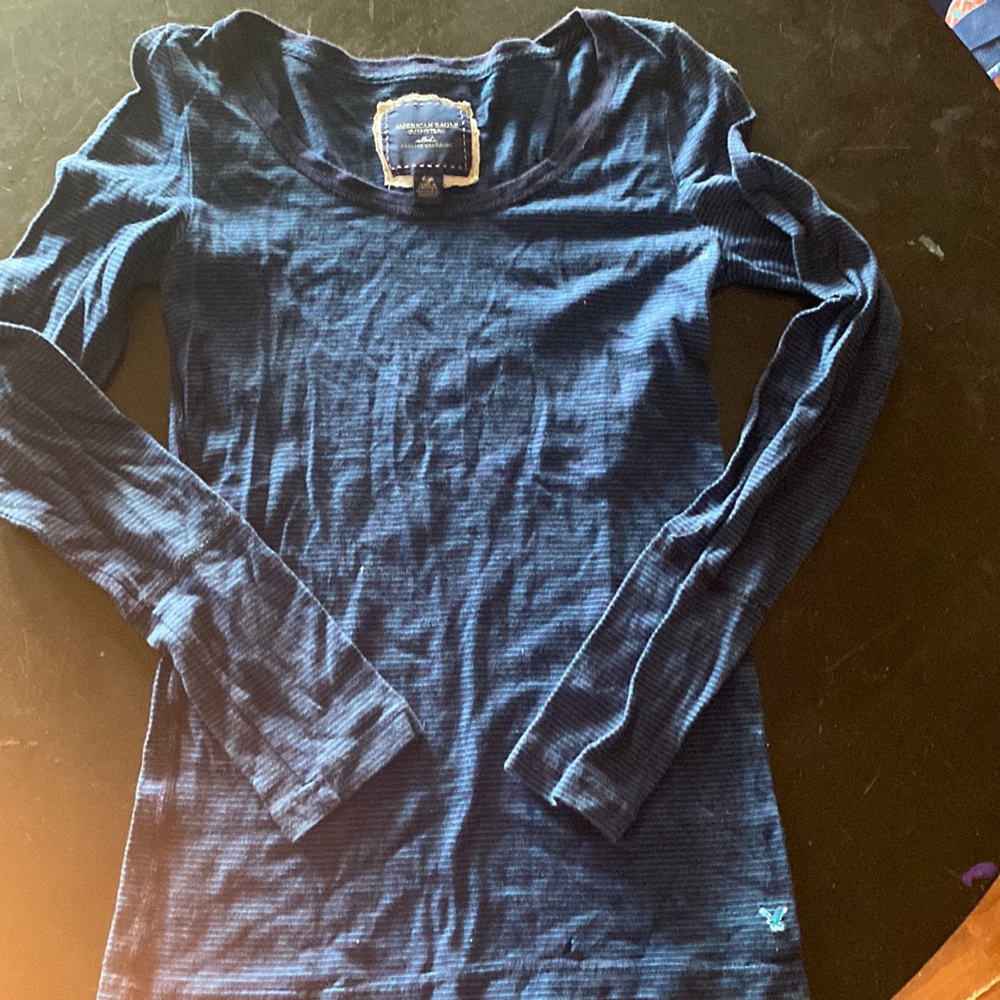 Blue long sleeve top